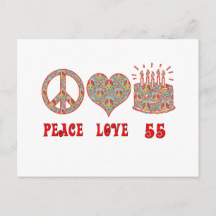 Peace Love 55 Briefkaart
