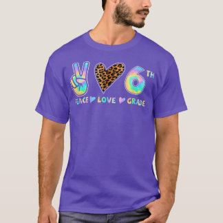 Peace Love 6th Grade Squad Back to School Teacher T-shirt