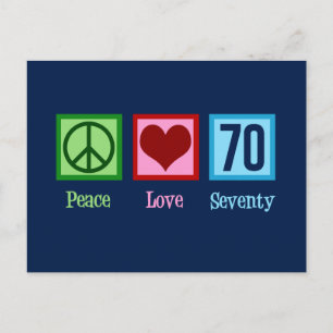 Peace Love 70ste verjaardag Briefkaart