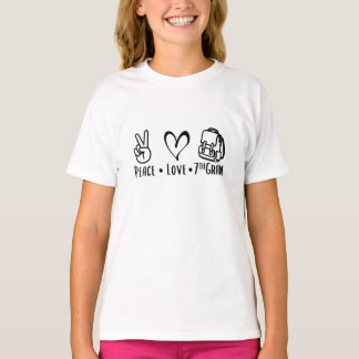 Peace Love 7th Grade Back to School 2020 T-shirt