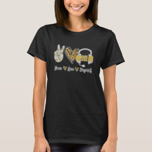 Peace Love 911 Dispatcher Cute Dispatcher T-shirt