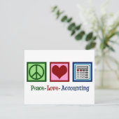 Peace Love Accountant Kantoor Holiday Kaart (Staand voorkant)