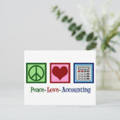 Peace Love Accounting Briefkaart (Staand voorkant)