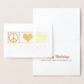 Peace Love Accounting Company Custom Gold Foil Folie Kaarten (Display)