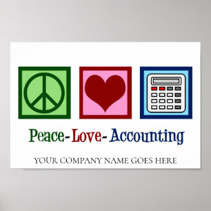 Peace Love Accounting Kantoor Poster