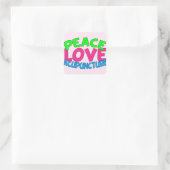 Peace Love Acupunction Vierkante Sticker (Tas)