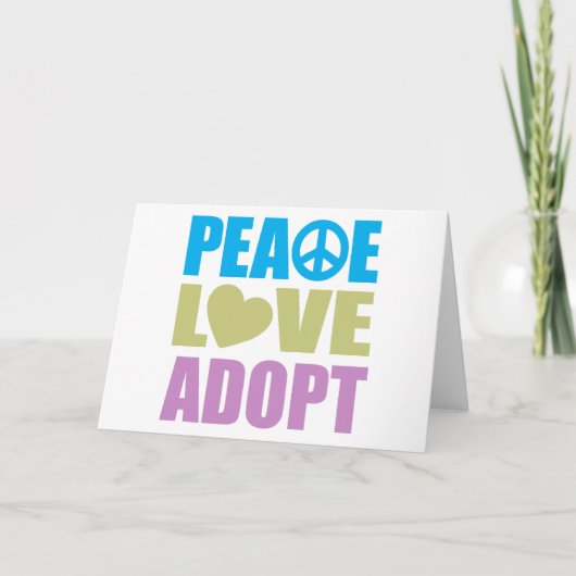 Peace Love Adopt Kaart (Voorkant)