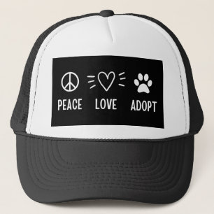 Peace Love Adopt Trucker Pet