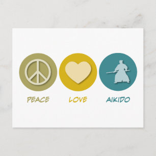 Peace Love Aikido Briefkaart