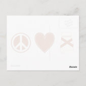 Peace Love Alabama Carte Façonné Drapeau d'État Co (Dos)