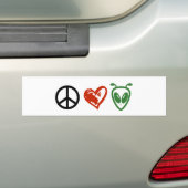 Peace Love Aliens Bumpersticker (Op auto)