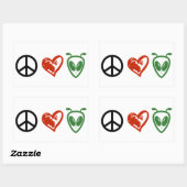 Peace Love Aliens Rechthoekige Sticker (Vel)