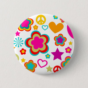 Peace Love & Alles Girly Ronde Button 5,7 Cm