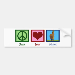 Peace Love Alpaca Bumpersticker