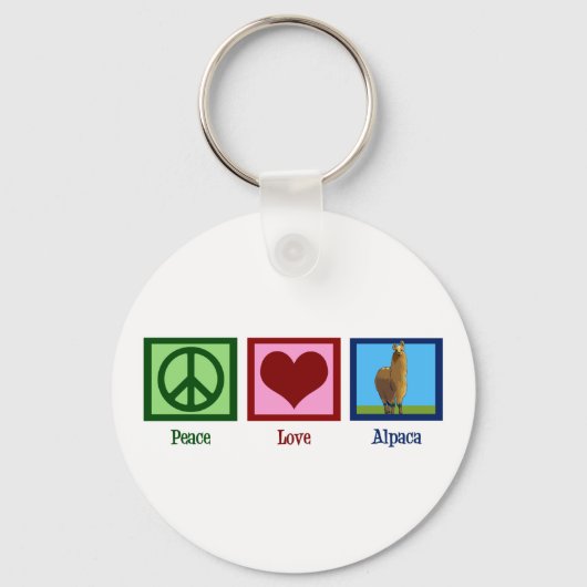 Peace Love Alpaca Sleutelhanger (Voorkant)