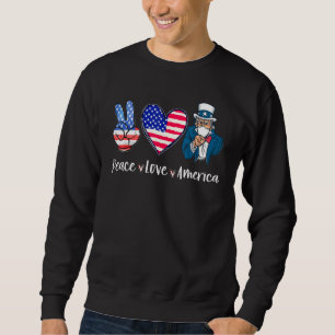 Peace Love America oom Sam in the Mask USA Flag 4t Trui