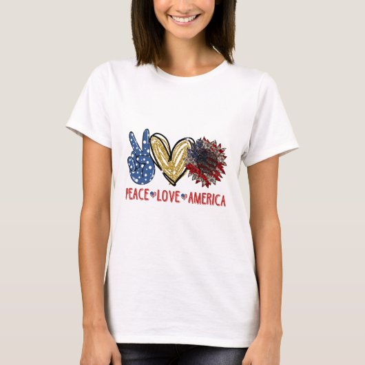 Peace Love America T-shirt (Voorkant)