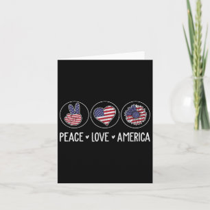 Peace Love America Zonnebloem Vrouwen 4 juli Kaart
