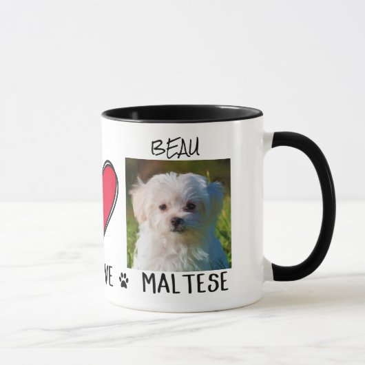 Peace Love Amoureux de les chiens maltais Mug (Droite)