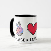 Peace Love Amoureux de les chiens maltais Mug (Devant gauche)