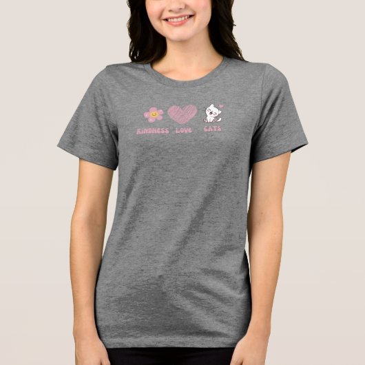 Peace, Love and Cats Doodles  Tri-Blend Shirt (Voorkant)