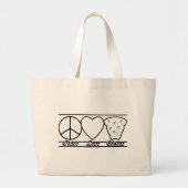Peace Love and Cheese Grote Tote Bag (Voorkant)