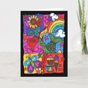 Peace Love and Chocolate Mosaic Print Card Kaart