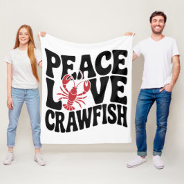 Peace Love and Crawfish Cajun  Fleece Deken