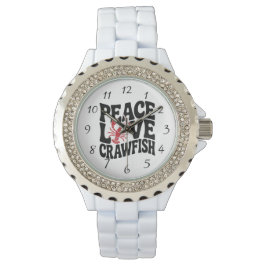 Peace Love and Crawfish Cajun  Horloge