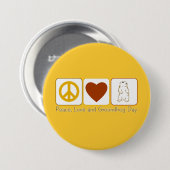 Peace Love and Groundhog Day Ronde Button 7,6 Cm