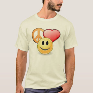 Peace Love and Happiness mannen t-shirt