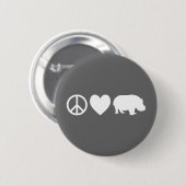 Peace Love and Hippos Ronde Button 5,7 Cm (Voorkant /achterkant)