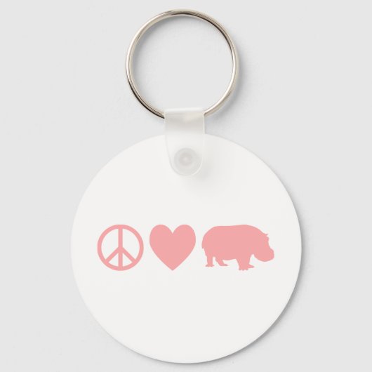Peace Love and Hippos Sleutelhanger (Voorkant)