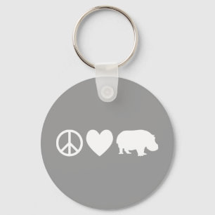 Peace Love and Hippos Sleutelhanger