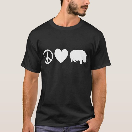 Peace Love and Hippos T-shirt (Voorkant)