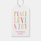 Peace Love and Joy Cadeaulabel (Voorkant)