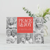 Peace, Love and Joy Collage Carte photo de vacance (Debout devant)