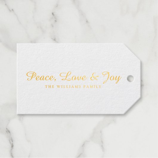 Peace Love and Joy Olive Branch Gold Cadeaulabels (Voorkant (horizontaal))