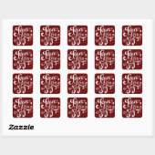 Peace Love and Joy Script Stickers Rouge Holiday (Feuille)