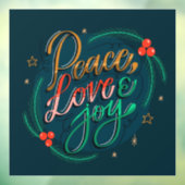 Peace Love and Joy Window Cling Raamsticker (Vel 3)