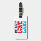 Peace Love and Labs Bagagelabel (Voorkant verticaal)