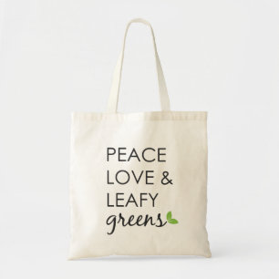 Peace, Love and Leafy Greens Canvas tas