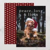 Peace, Love and Licks Happy Howlidays Carte de vac (Devant / Derrière)
