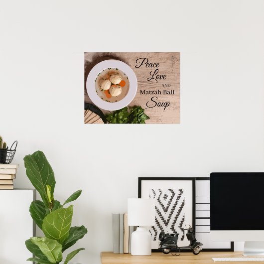 Peace Love and Matzah Ball Soup Kitchen Art Print (Thuiskantoor)