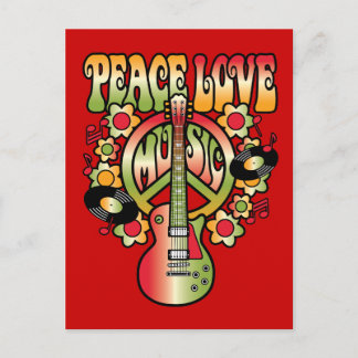 Peace Love and Music Briefkaart