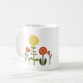 Peace, Love, and Oxford Comma Retro Floral Mug (Devant gauche)