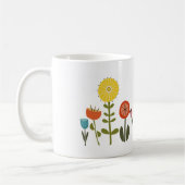 Peace, Love, and Oxford Comma Retro Floral Mug (Gauche)