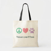 Peace Love and Paws Canvas tas (Voorkant)