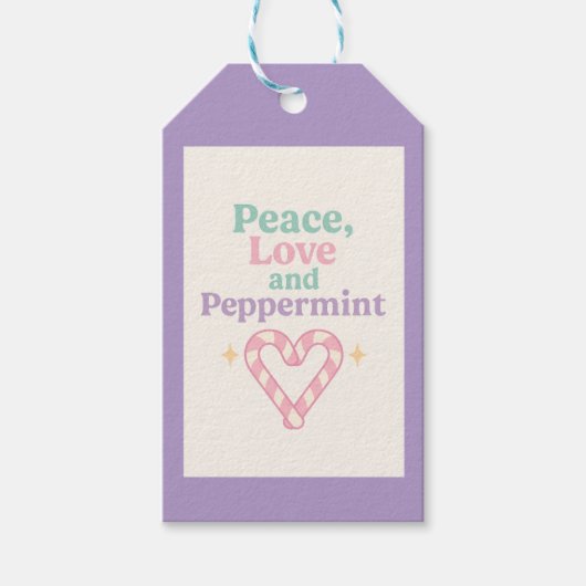 Peace, Love and Peppermint Cadeaulabel (Voorkant)