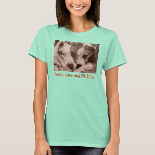 Peace Love and Pit Bulls T-shirt (Voorkant)